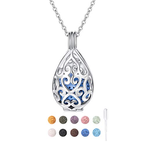 Silver Aromatherapy Essential Oil Diffuser Necklace