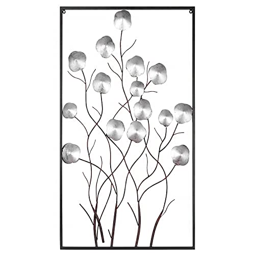 Silver Flowers Abstract Art Wall Decoration