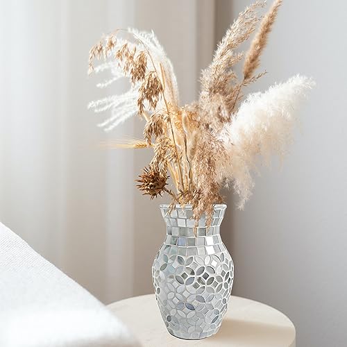 Silver Glass Vase For Decor 41 UA9wBpxL 
