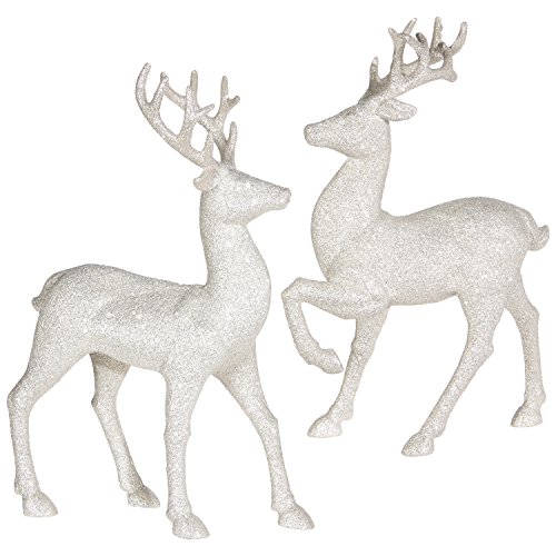 Silver Glitter Reindeer Decor by RAZ Imports
