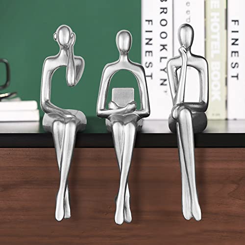 Silver Home Decor Thinker Statues