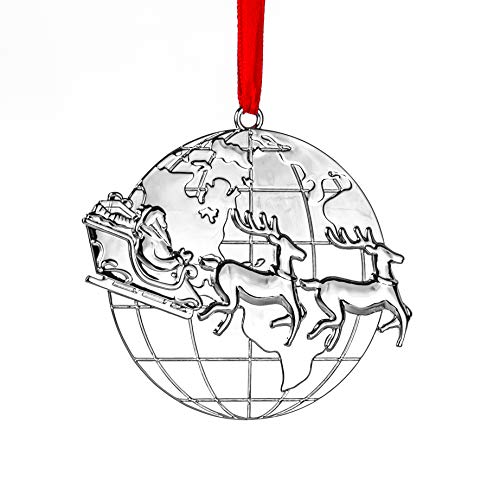 Silver Santa Christmas Ornament