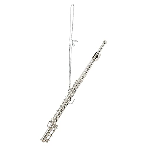Silver Tone Flute Instrument Hanging Ornament