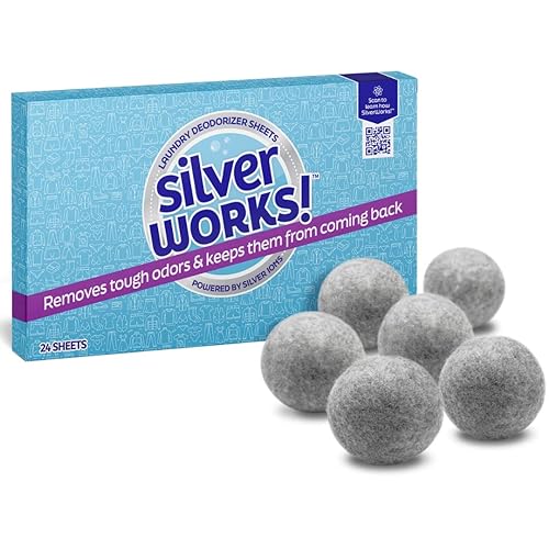 SilverWorks! Wool Dryer Balls and Laundry Odor Eliminator Sheets Bundle