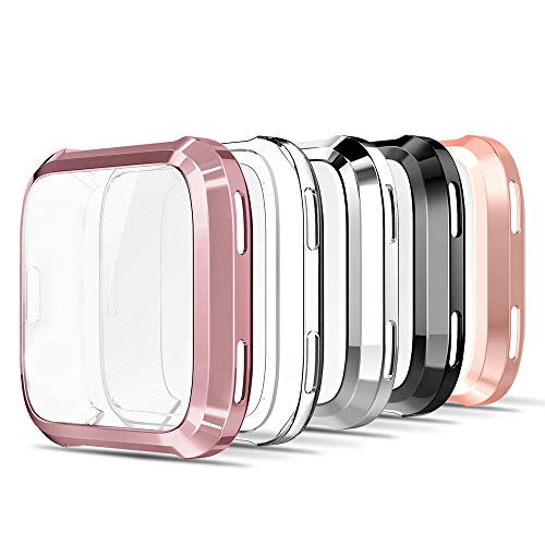 Simpeak 5Pack Soft Screen Protector Bumper Case for Fitbit Versa