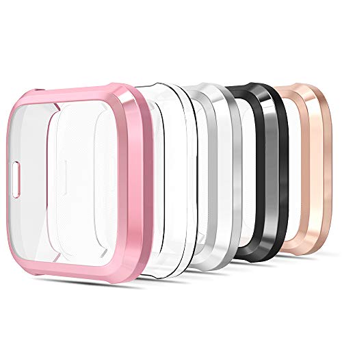 Simpeak Screen Protector Bumper Case for Fitbit Versa Lite