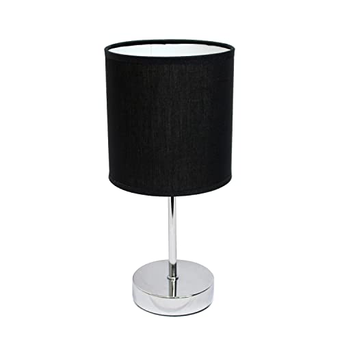 Simple Designs Chrome Mini Table Lamp - Black