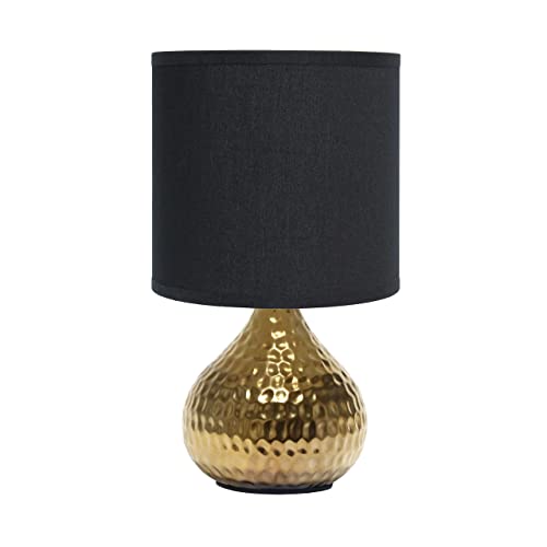 Simple Designs Mini Hammered Texture Gold Drip Table Lamp