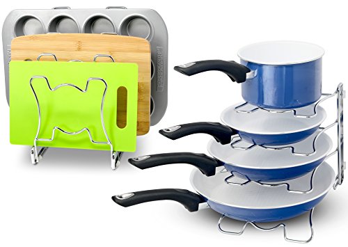 SimpleHouseware Kitchen Cabinet Pan and Pot Organizer Rack Holder
