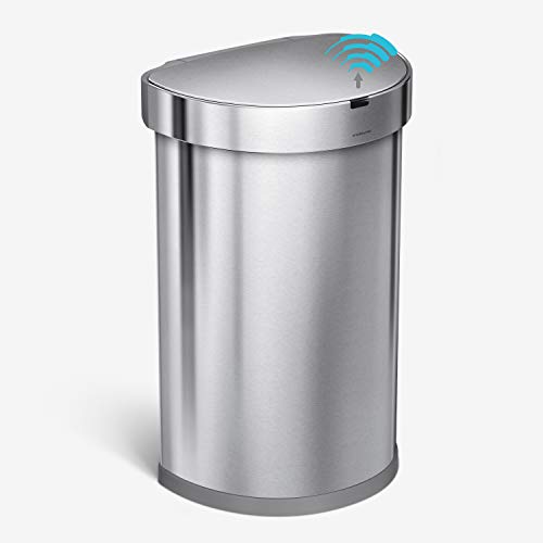 simplehuman 45L Semi-Round Automatic Trash Can