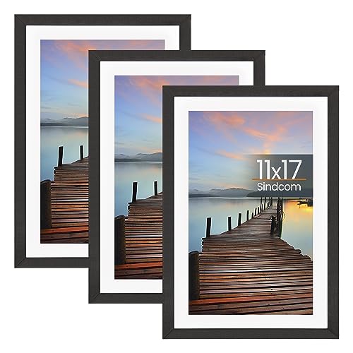 Sindcom 11x17 Picture Frame - Stylish and Versatile 3 Pack for Photo Display