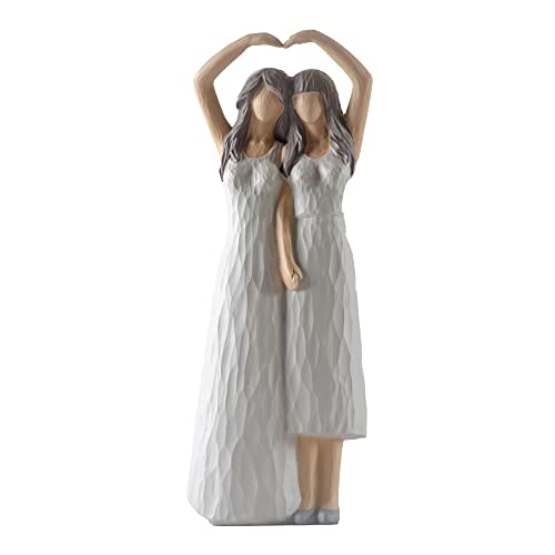Sister Figurines - Hand Painted Sculpture for Home Decor
