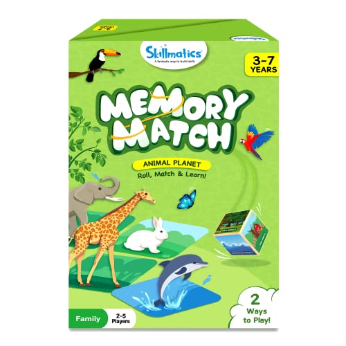 Skillmatics Memory Match Animal Planet Board Game