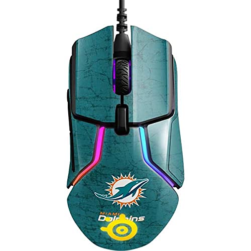 Skinit Decal Skin for SteelSeries Rival 600 Gaming Mouse - Miami Dolphins Distressed-Aqua Design
