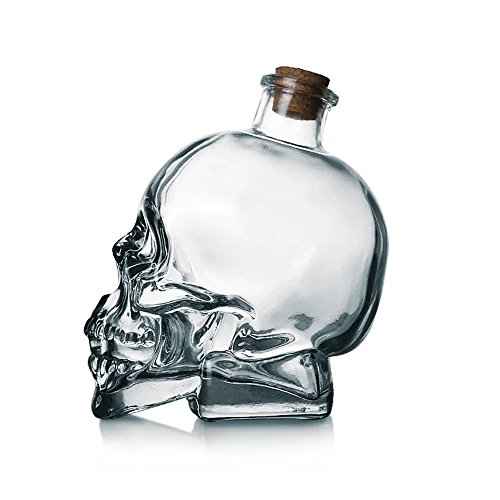 Skull Decanter Glass Prop Whiskey Bottle (200ML)