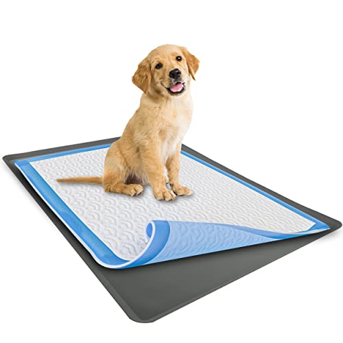 Skywin Dog Pad Holder Tray 30x36 in – (1 Pack) No Spill Pee Pad Holder for Dogs - Works with Most Training Pads - Easy to Clean and Store - Perfect for Dog Potty Tray (Grey)