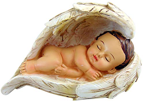 Sleeping Baby in Angel Wings Figurine Statue