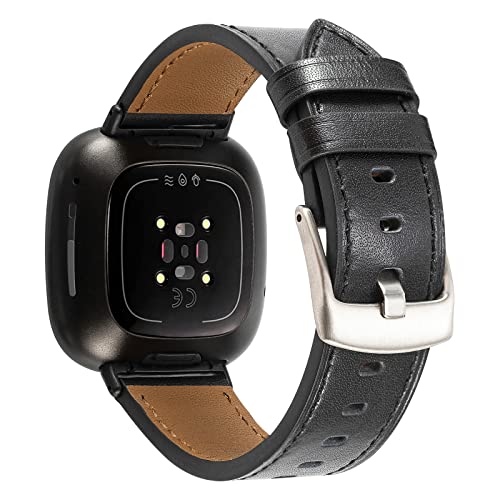 Slim Leather Bands for Fitbit Versa/Sense - Genuine Replacement Strap
