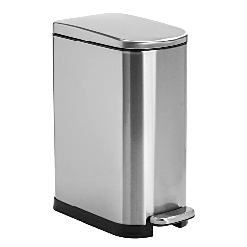 Slim Stainless Steel Trash Can for Small Spaces