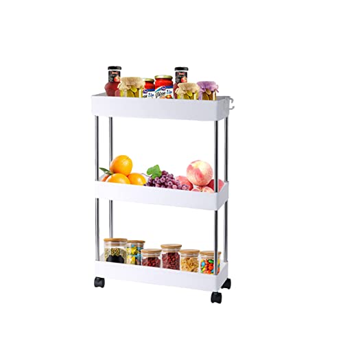 Slim Storage Cart - 3 Tier Mobile Shelving Unit Organizer