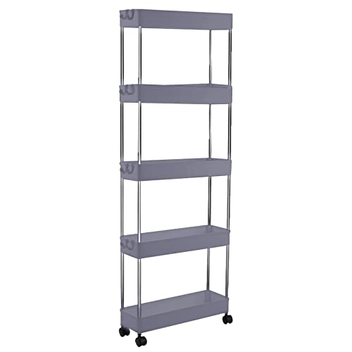 Slim Utility Rolling Cart - 5 Tier Organizer Cart