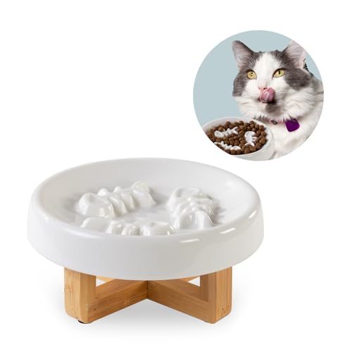 Slow Feeder Cat Dog Bowl with Stand