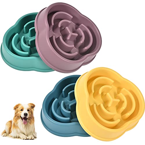 Slow Feeder Dog Bowls (4pc Multi-Color)