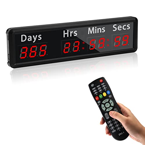 SMAHEAT LED Countdown Clock - 999 Days, 9-bit Red LED