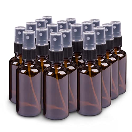 Small Amber Glass Spray Bottles - Set of 18
