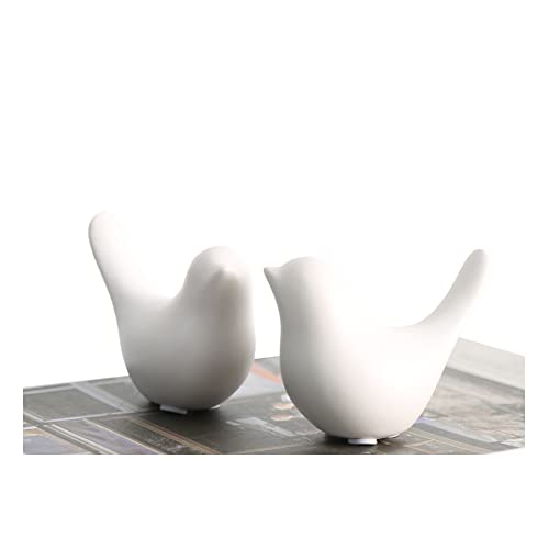 Small Animal Statues Ceramic Decor White Birds Figurine