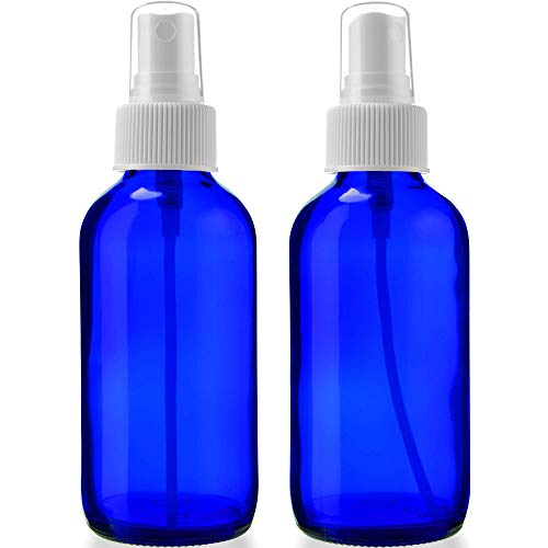 Small Blue Glass Spray Bottles - 2 Pack