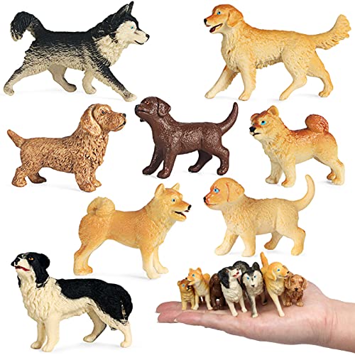 Small Dog Figurines for Kids Puppy Toy Figures