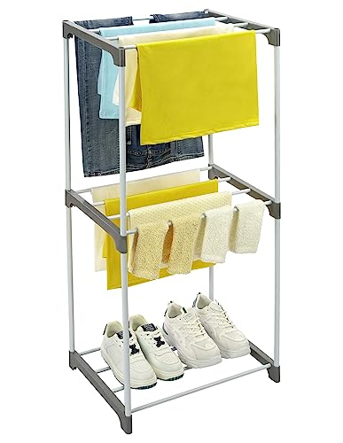 Small Drying Rack Clothing, 3-Tier Laundry Cloth Dyer Racks