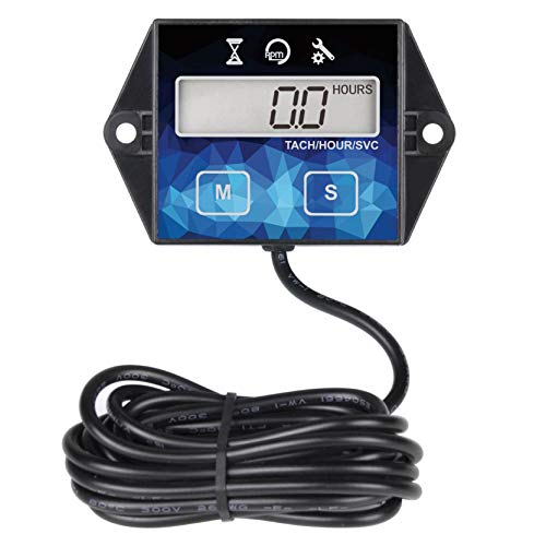 Small Engine Hour Meter with Tachometer and Maintenance Reminder