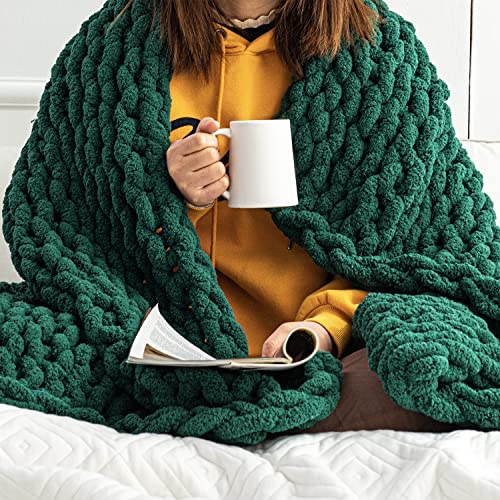 Small Green Soft Knitted Yarn Blanket