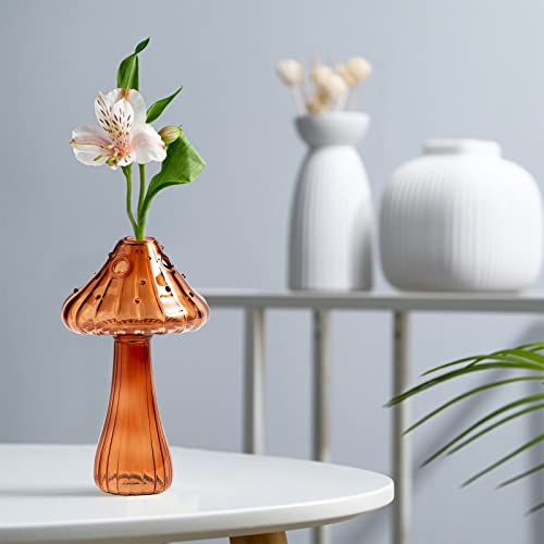 Small Mushroom Glass Bud Vase