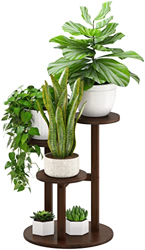 Small Plant Stand, 3 Tiered Plant Stand Indoor, Bamboo Plant Stands for Indoor Plants Multiple, Corner Plant Stand for Window Garden Balcony Living Room Outdoor