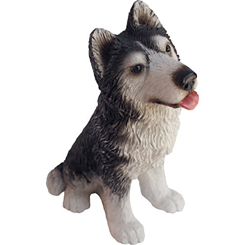 Small Sitting Siberian Husky Sculpture