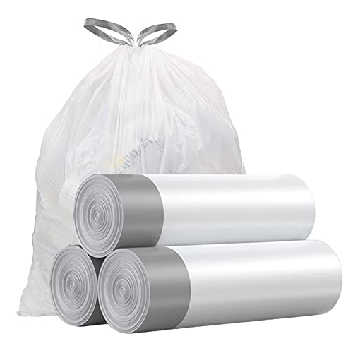 FORID Small Drawstring Trash Bags - 2.6 Gallon White Garbage Bags