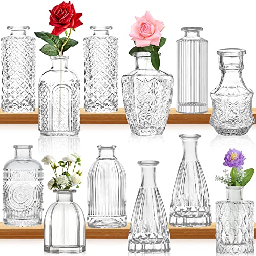 Small Vintage Glass Vases for Home Decor and Centerpieces