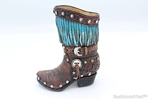 Small Western Rustic Boot Vase Pen Holder