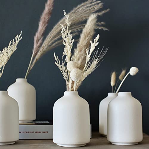 Small White Ceramic Bud Vases for Home Decor