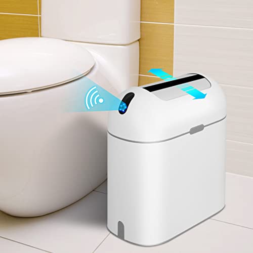 Smart Bathroom Garbage Can with Automatic Lid