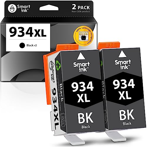 Smart Ink Compatible Ink Cartridge Replacement for HP 934 XL 935 935XL 934XL for Officejet Pro 6230 6830 6835 Officejet 6220 6812 6815 6820 (2 BK Pack Combo)