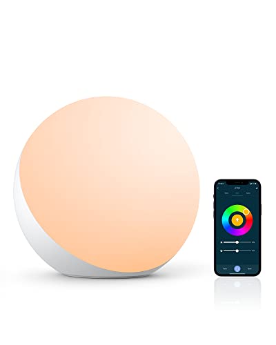Smart Table Lamp, Dimmable Desk Lamp with App/Voice Control, LED RGB Color Changing Touch Lamp, Night Lamp for Bedroom Compatible with Alexa and Google Home