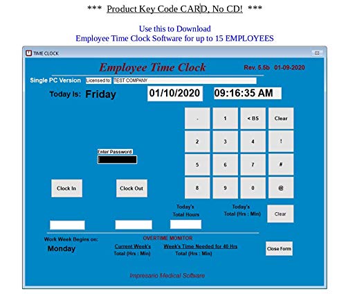 SMB15 Time Clock Software
