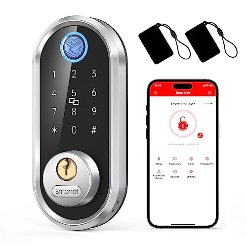 SMONET Smart Deadbolt Door Lock with Keyless Entry and App Control