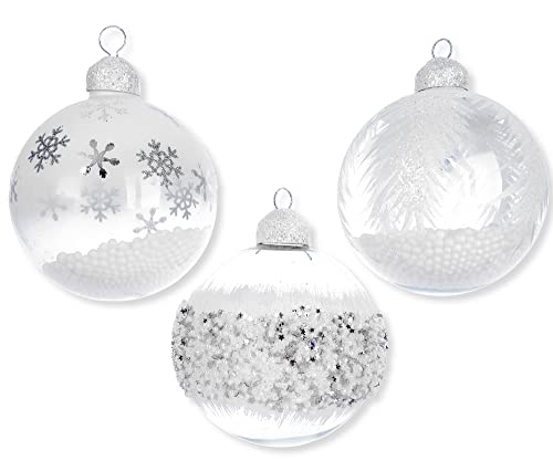 Snow Globe Glass Ornament Set, Christmas Tree Decorations
