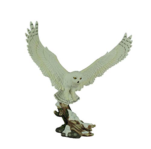 Snow Owl Taking Flight Statue Sculpture Figurine