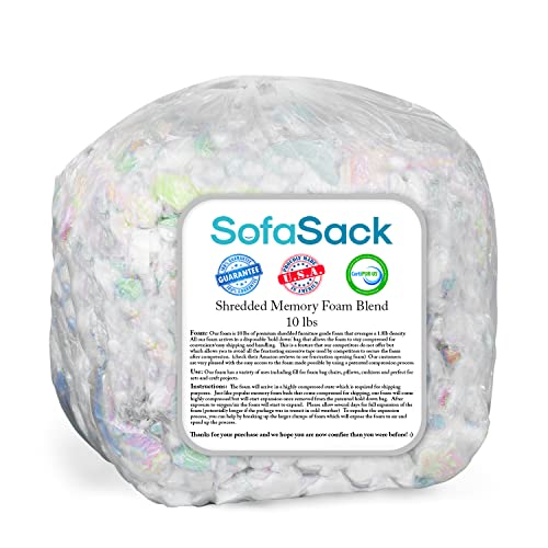 Sofa Sack Shredded Foam Refill for Bean Bags, Dog Beds and Pillows